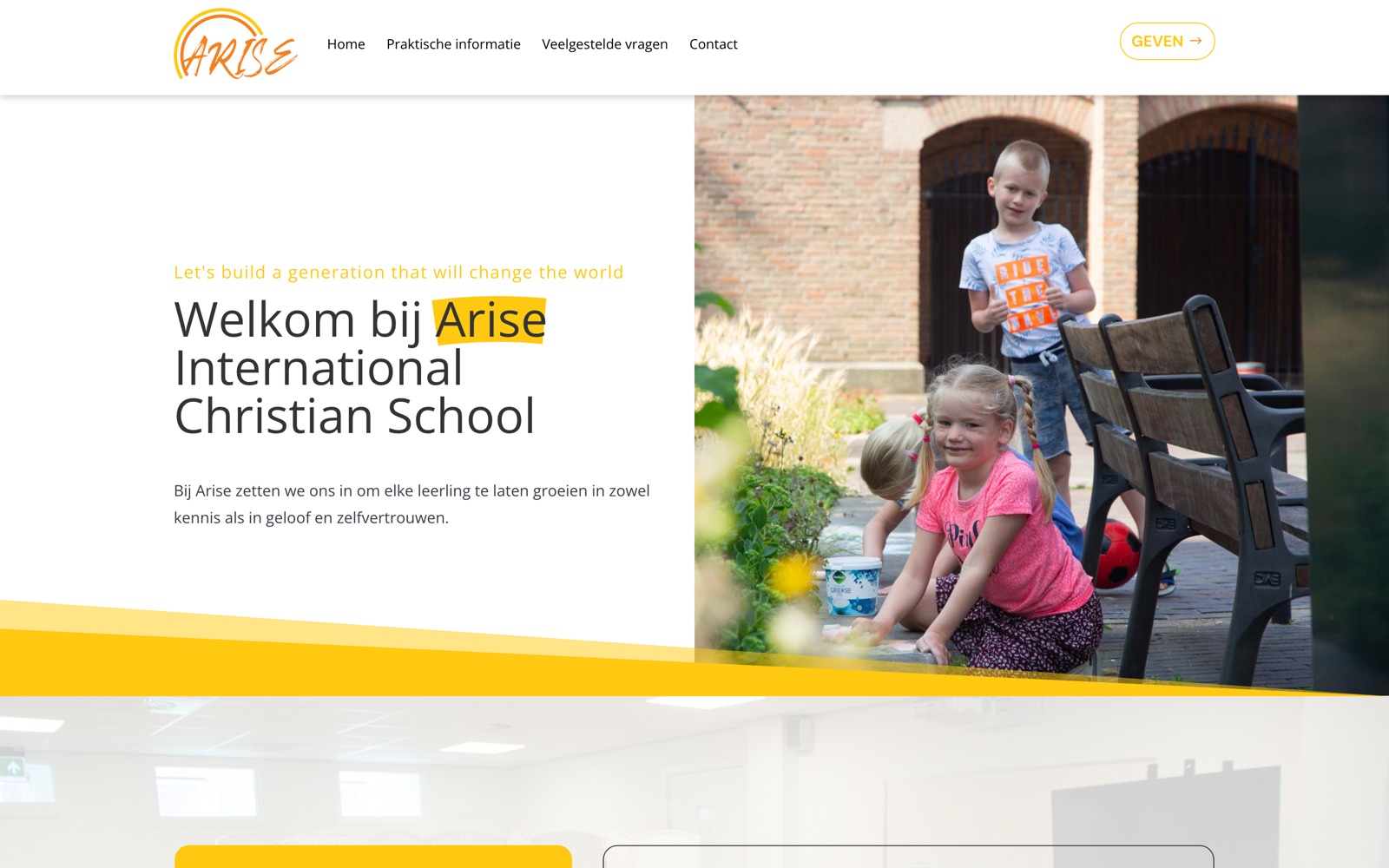 Website van Arise International Christian School