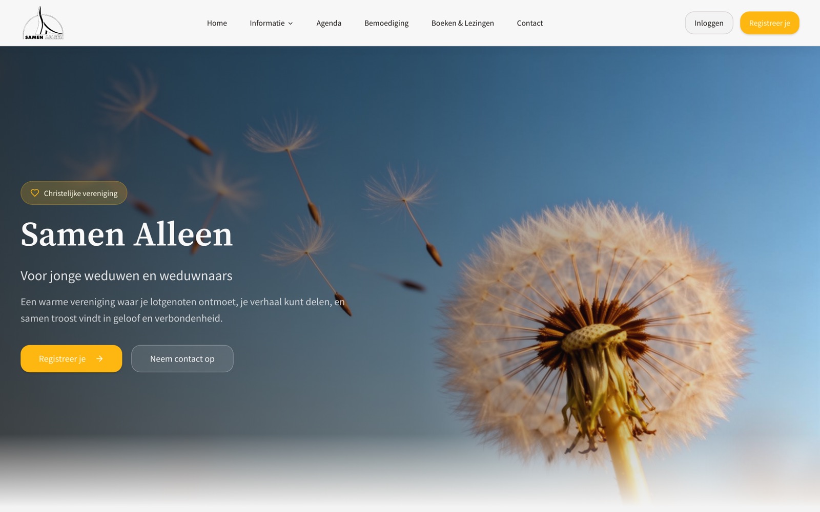 Website van Samen Alleen